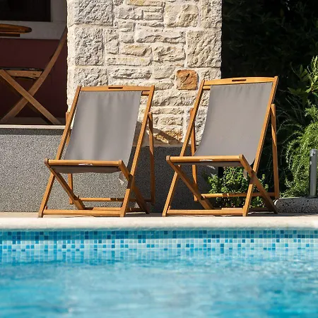 Idyllische Mit Panorama Meerblick, Privatpool, Babybett, Aussendusche, Umgeben Von Oleander Und Oliven Porec